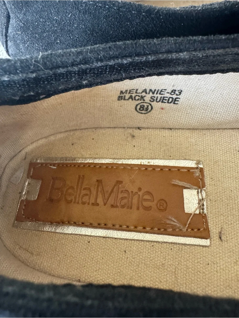 Bella Marie Black Suede Platform Espadrilles Slip-On Flats with Jute Trim Sz 8.5